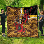 Hawthorn Hawks ANZAC Personalised Quilt Lest We Forget Poppy Camo