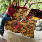 Hawthorn Hawks ANZAC Personalised Quilt Lest We Forget Poppy Camo