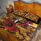 Hawthorn Hawks ANZAC Personalised Quilt Bed Set Lest We Forget Poppy Camo