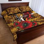 Hawthorn Hawks ANZAC Personalised Quilt Bed Set Lest We Forget Poppy Camo