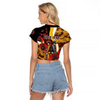 Hawthorn Hawks ANZAC Personalised Raglan Cropped T Shirt Lest We Forget Poppy Camo