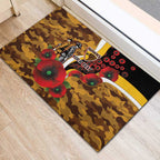 Hawthorn Hawks ANZAC Personalised Rubber Doormat Lest We Forget Poppy Camo