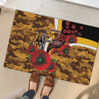 Hawthorn Hawks ANZAC Personalised Rubber Doormat Lest We Forget Poppy Camo