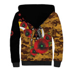 Hawthorn Hawks ANZAC Personalised Sherpa Hoodie Lest We Forget Poppy Camo
