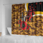 Hawthorn Hawks ANZAC Personalised Shower Curtain Lest We Forget Poppy Camo