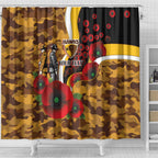 Hawthorn Hawks ANZAC Personalised Shower Curtain Lest We Forget Poppy Camo