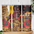 Hawthorn Hawks ANZAC Personalised Skinny Tumbler Lest We Forget Poppy Camo