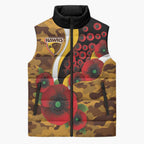 Hawthorn Hawks ANZAC Personalised Sleeveless Puffer Jacket Lest We Forget Poppy Camo