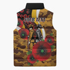 Hawthorn Hawks ANZAC Personalised Sleeveless Puffer Jacket Lest We Forget Poppy Camo
