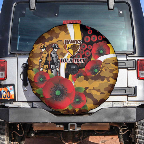 Hawthorn Hawks ANZAC Personalised Spare Tire Cover Lest We Forget Poppy Camo