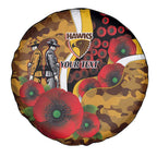Hawthorn Hawks ANZAC Personalised Spare Tire Cover Lest We Forget Poppy Camo