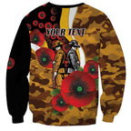 Hawthorn Hawks ANZAC Personalised Sweatshirt Lest We Forget Poppy Camo