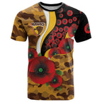 Hawthorn Hawks ANZAC Personalised T Shirt Lest We Forget Poppy Camo