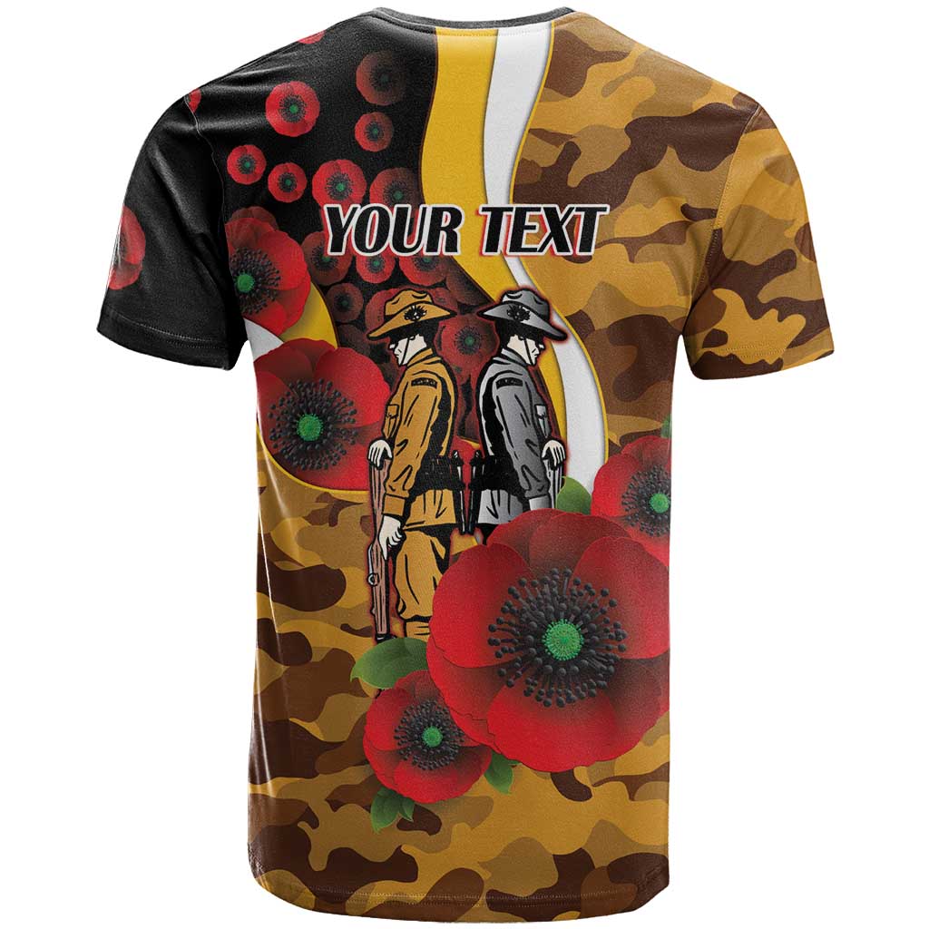 Hawthorn Hawks ANZAC Personalised T Shirt Lest We Forget Poppy Camo