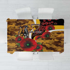 Hawthorn Hawks ANZAC Personalised Tablecloth Lest We Forget Poppy Camo