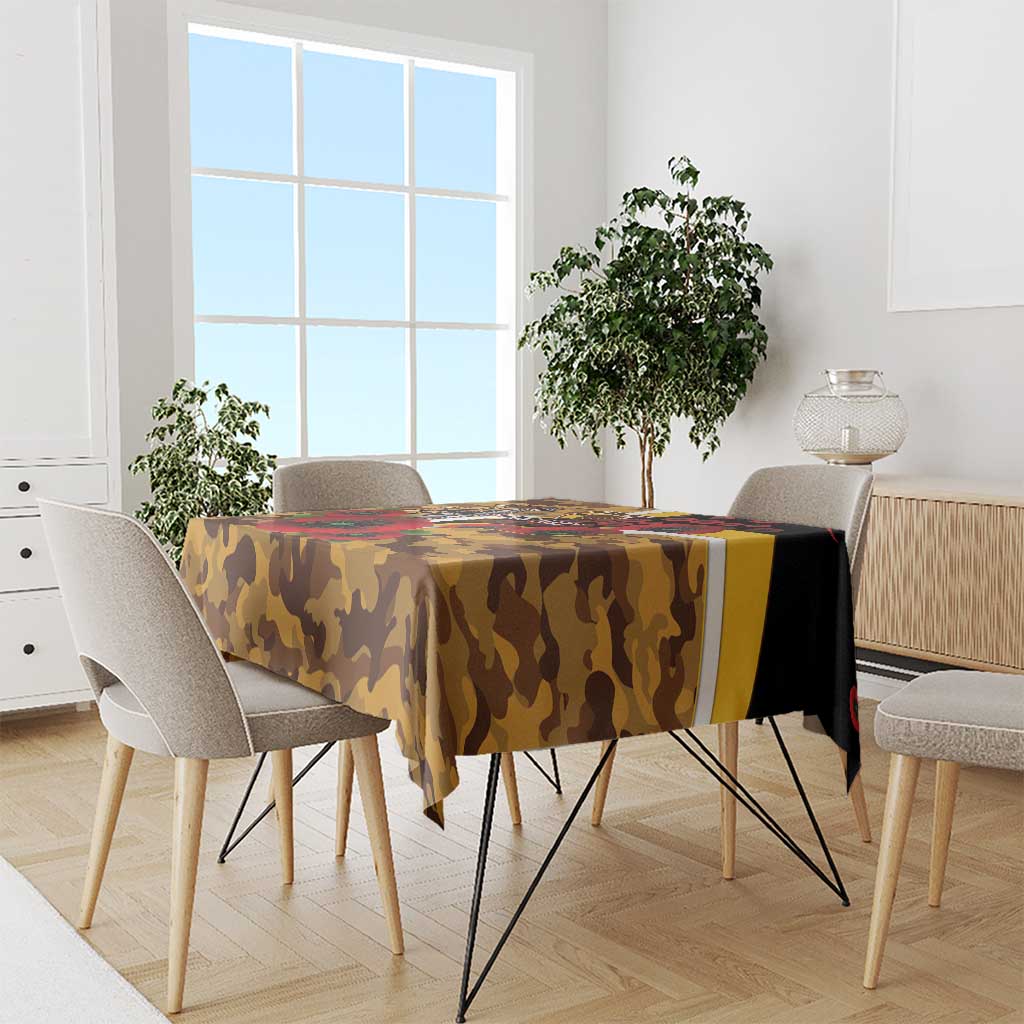 Hawthorn Hawks ANZAC Personalised Tablecloth Lest We Forget Poppy Camo