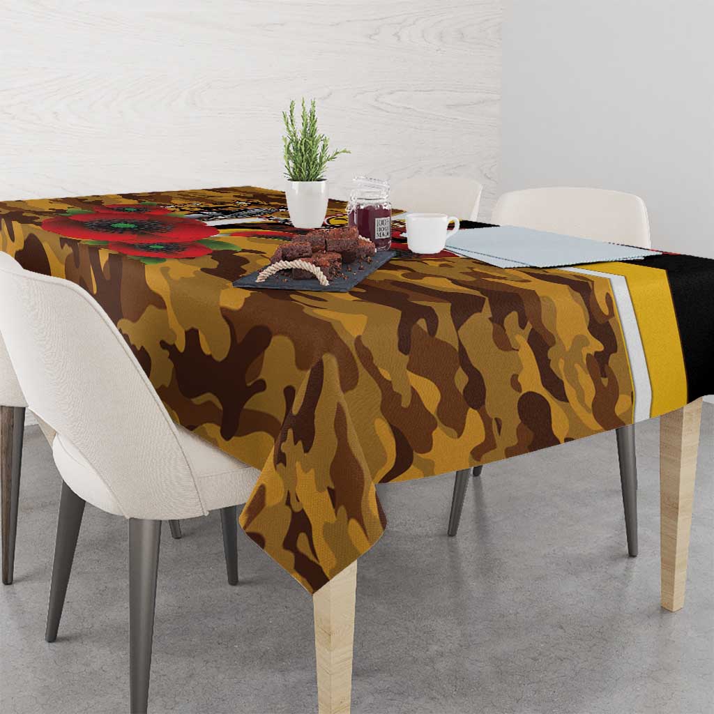 Hawthorn Hawks ANZAC Personalised Tablecloth Lest We Forget Poppy Camo