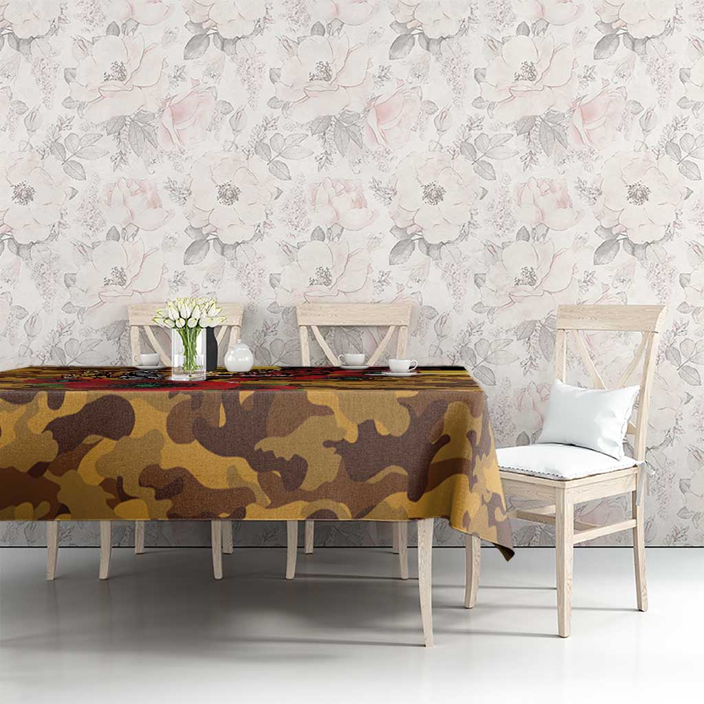 Hawthorn Hawks ANZAC Personalised Tablecloth Lest We Forget Poppy Camo
