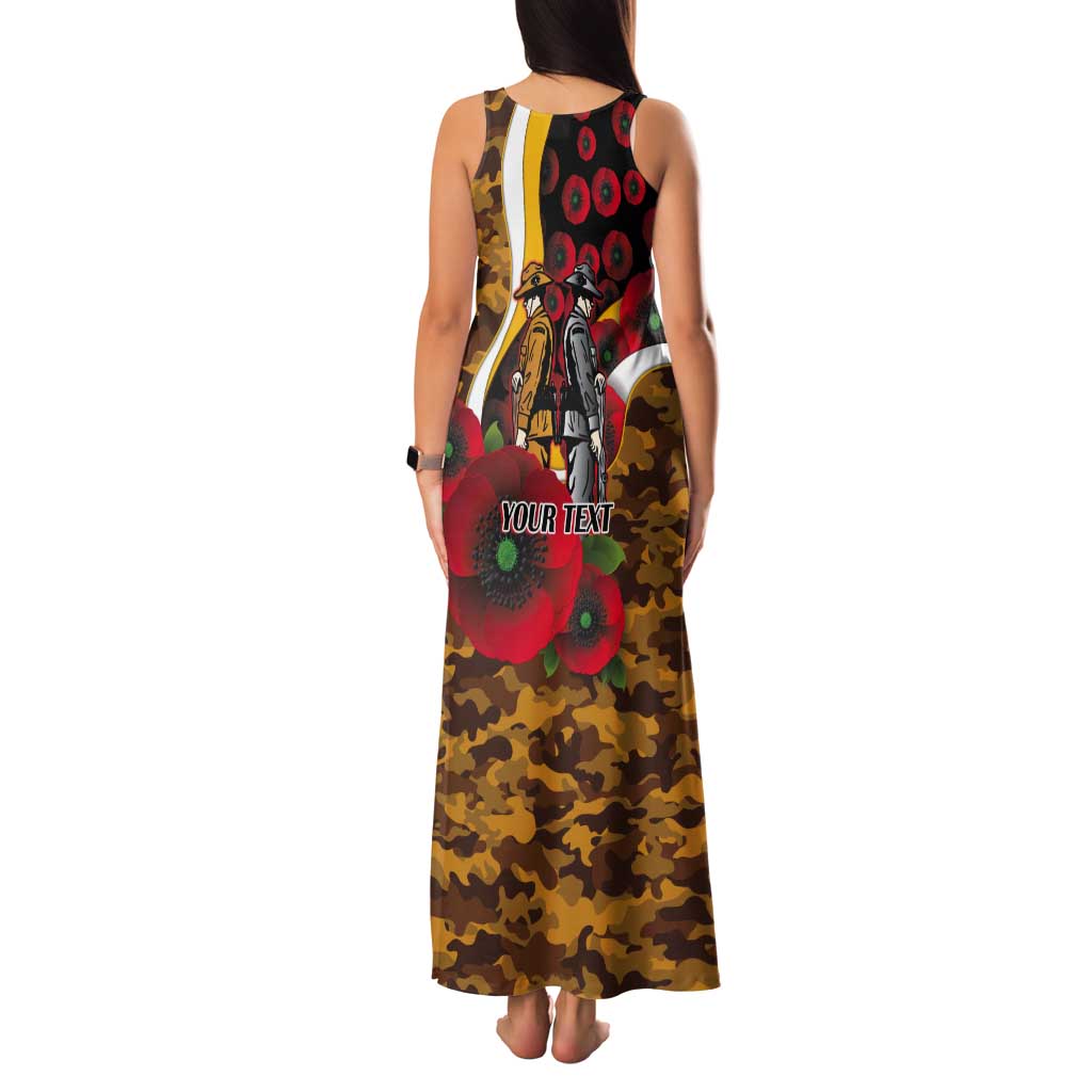 Hawthorn Hawks ANZAC Personalised Tank Maxi Dress Lest We Forget Poppy Camo
