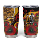 Hawthorn Hawks ANZAC Personalised Tumbler Cup Lest We Forget Poppy Camo