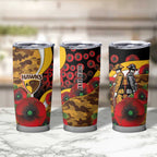 Hawthorn Hawks ANZAC Personalised Tumbler Cup Lest We Forget Poppy Camo