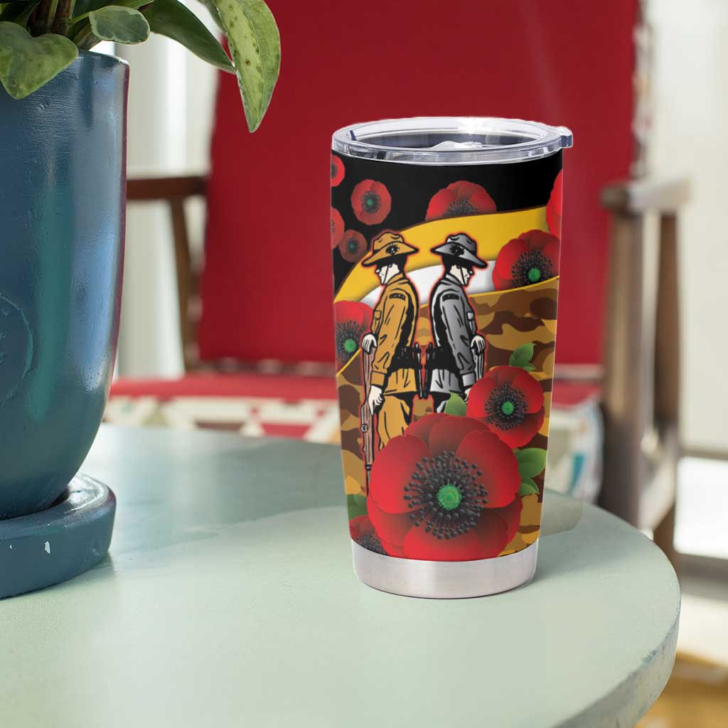 Hawthorn Hawks ANZAC Personalised Tumbler Cup Lest We Forget Poppy Camo