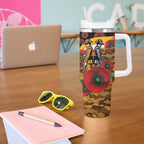 Hawthorn Hawks ANZAC Personalised Tumbler With Handle Lest We Forget Poppy Camo