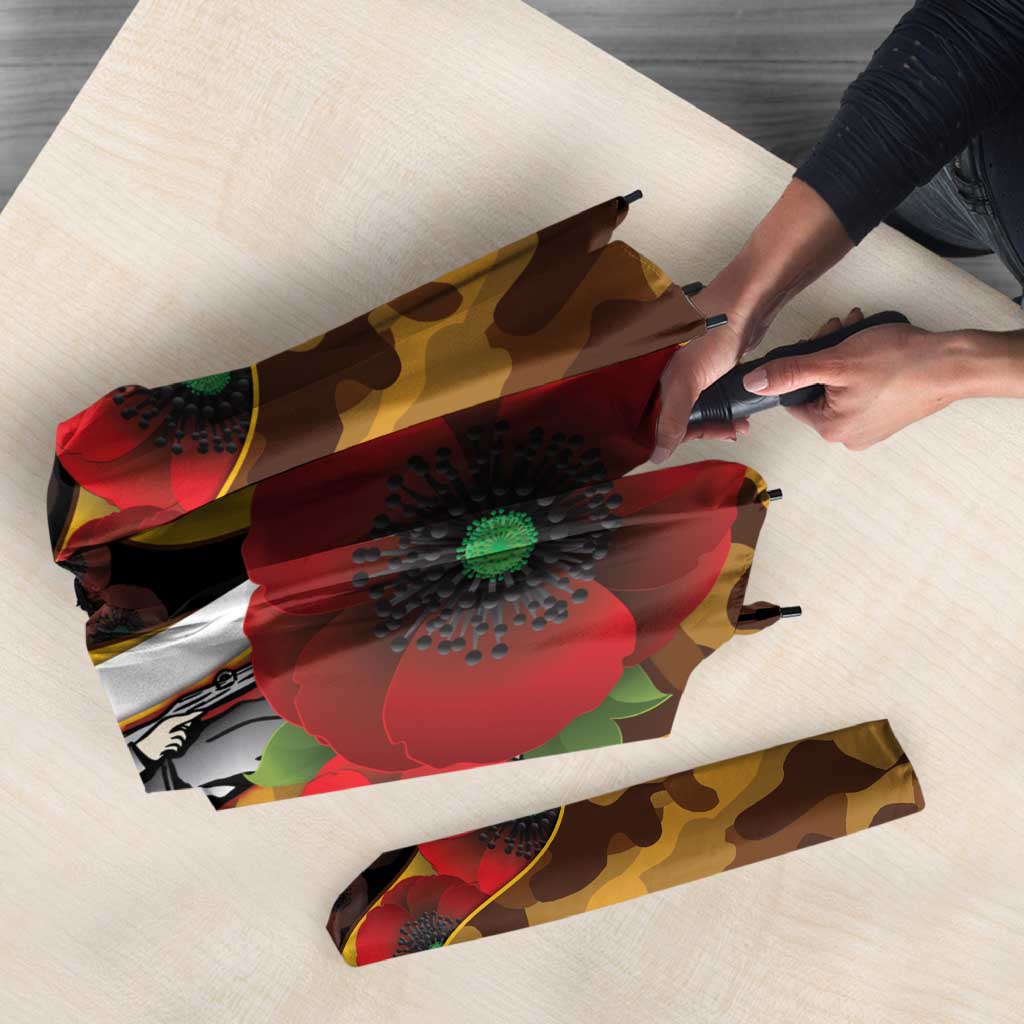 Hawthorn Hawks ANZAC Personalised Umbrella Lest We Forget Poppy Camo