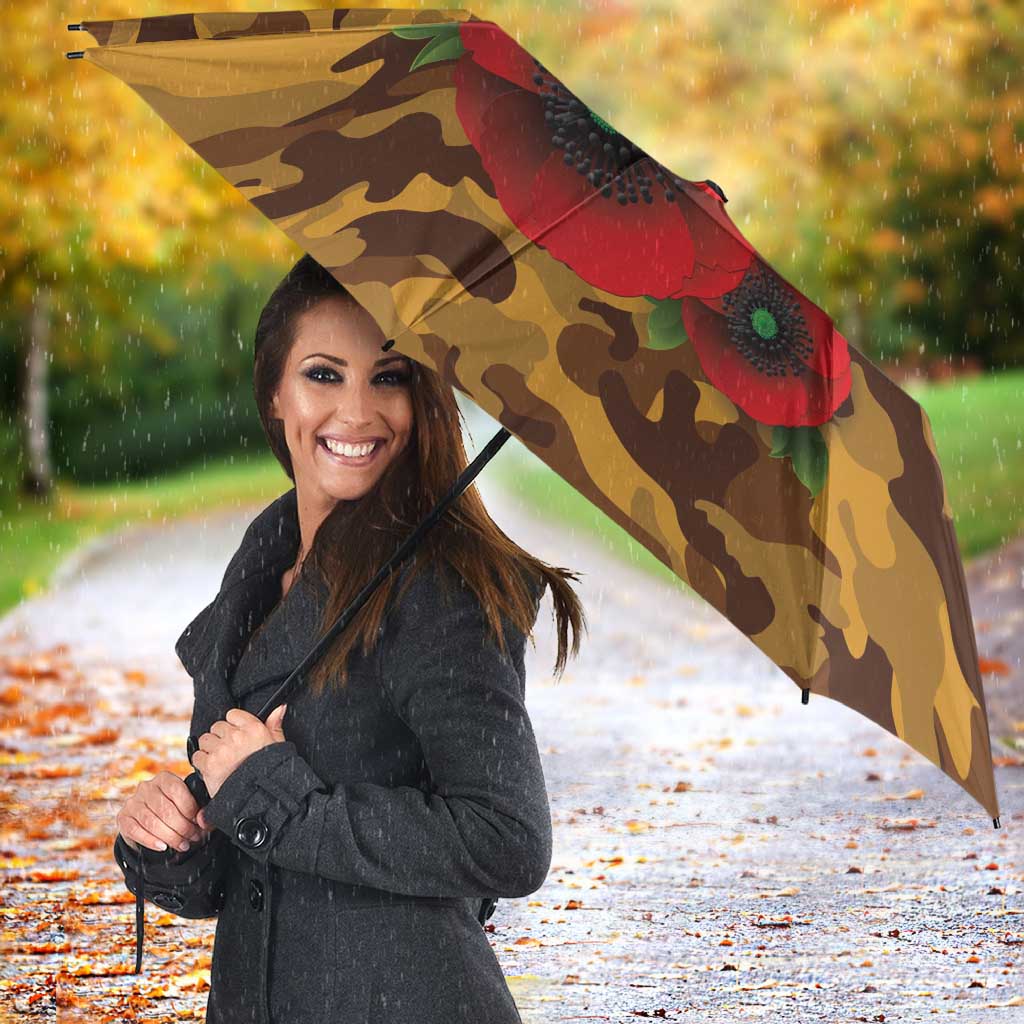 Hawthorn Hawks ANZAC Personalised Umbrella Lest We Forget Poppy Camo