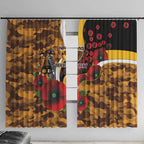 Hawthorn Hawks ANZAC Personalised Window Curtain Lest We Forget Poppy Camo