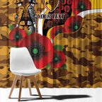 Hawthorn Hawks ANZAC Personalised Window Curtain Lest We Forget Poppy Camo