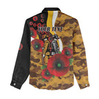 Hawthorn Hawks ANZAC Personalised Women Casual Shirt Lest We Forget Poppy Camo