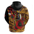 Hawthorn Hawks ANZAC Personalised Zip Hoodie Lest We Forget Poppy Camo