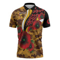 Hawthorn Hawks ANZAC Personalised Zipper Polo Shirt Lest We Forget Poppy Camo