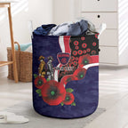 Melbourne Demons ANZAC Personalised Laundry Basket Lest We Forget Poppy Camo