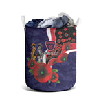 Melbourne Demons ANZAC Personalised Laundry Basket Lest We Forget Poppy Camo