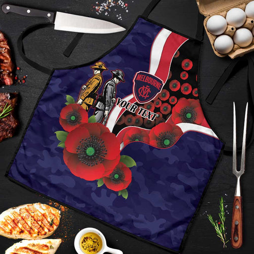 Melbourne Demons ANZAC Personalised Apron Lest We Forget Poppy Camo