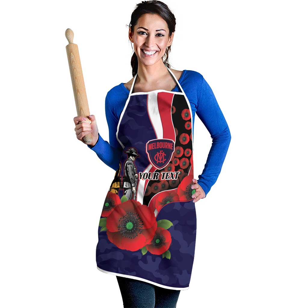 Melbourne Demons ANZAC Personalised Apron Lest We Forget Poppy Camo