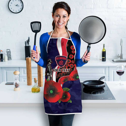 Melbourne Demons ANZAC Personalised Apron Lest We Forget Poppy Camo