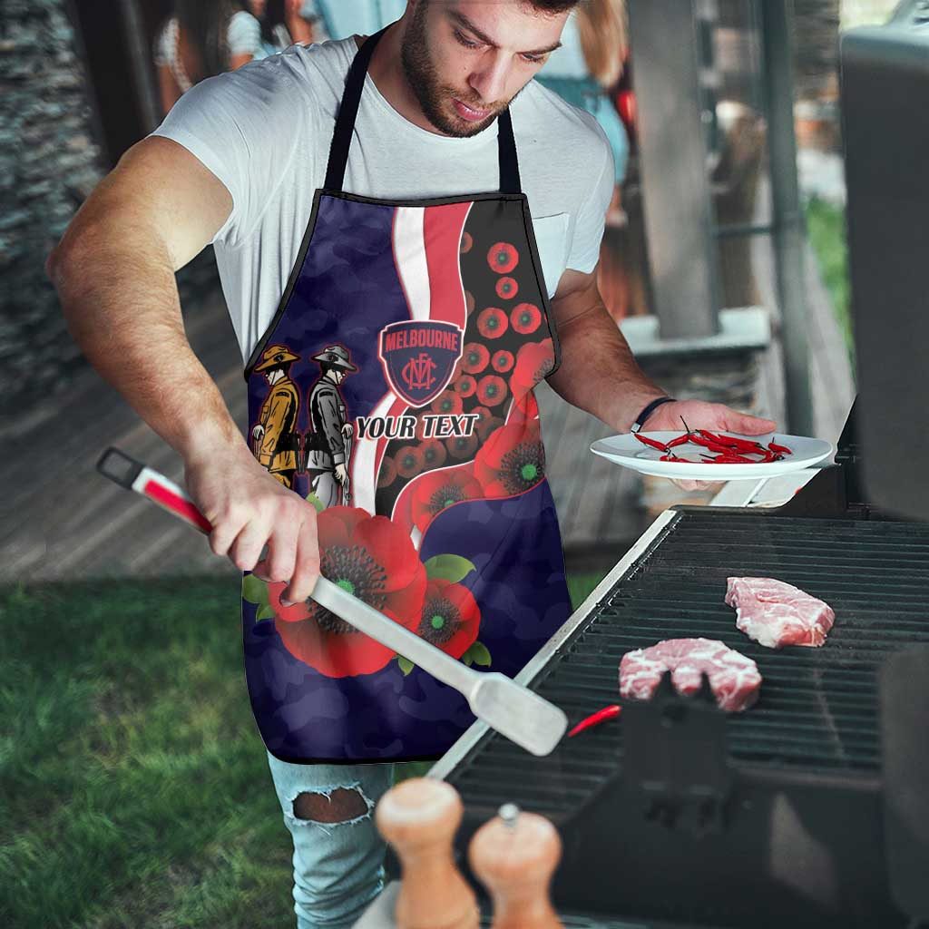 Melbourne Demons ANZAC Personalised Apron Lest We Forget Poppy Camo