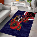 Melbourne Demons ANZAC Personalised Area Rug Lest We Forget Poppy Camo