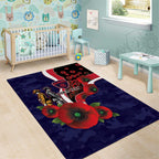 Melbourne Demons ANZAC Personalised Area Rug Lest We Forget Poppy Camo