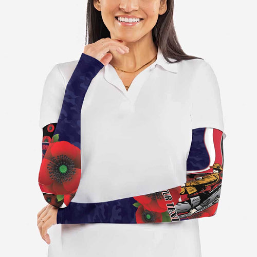 Melbourne Demons ANZAC Personalised Arm Sleeves Lest We Forget Poppy Camo