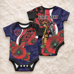 Melbourne Demons ANZAC Personalised Baby Onesie Lest We Forget Poppy Camo