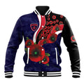 Melbourne Demons ANZAC Personalised Baseball Jacket Lest We Forget Poppy Camo