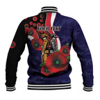 Melbourne Demons ANZAC Personalised Baseball Jacket Lest We Forget Poppy Camo