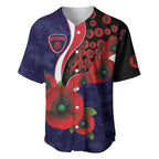 Melbourne Demons ANZAC Personalised Baseball Jersey Lest We Forget Poppy Camo