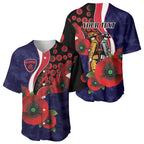 Melbourne Demons ANZAC Personalised Baseball Jersey Lest We Forget Poppy Camo