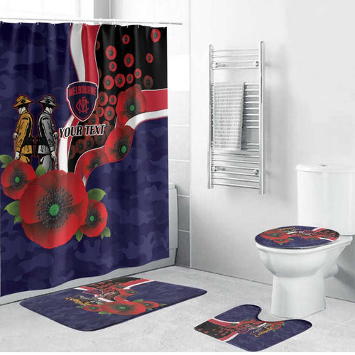 Melbourne Demons ANZAC Personalised Bathroom Set Lest We Forget Poppy Camo