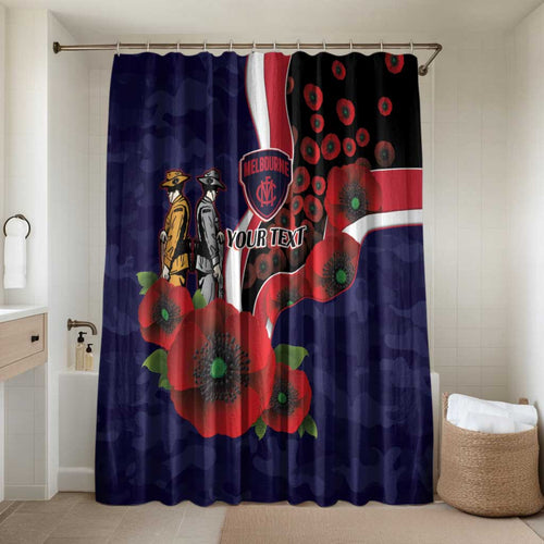 Melbourne Demons ANZAC Personalised Bathroom Set Lest We Forget Poppy Camo